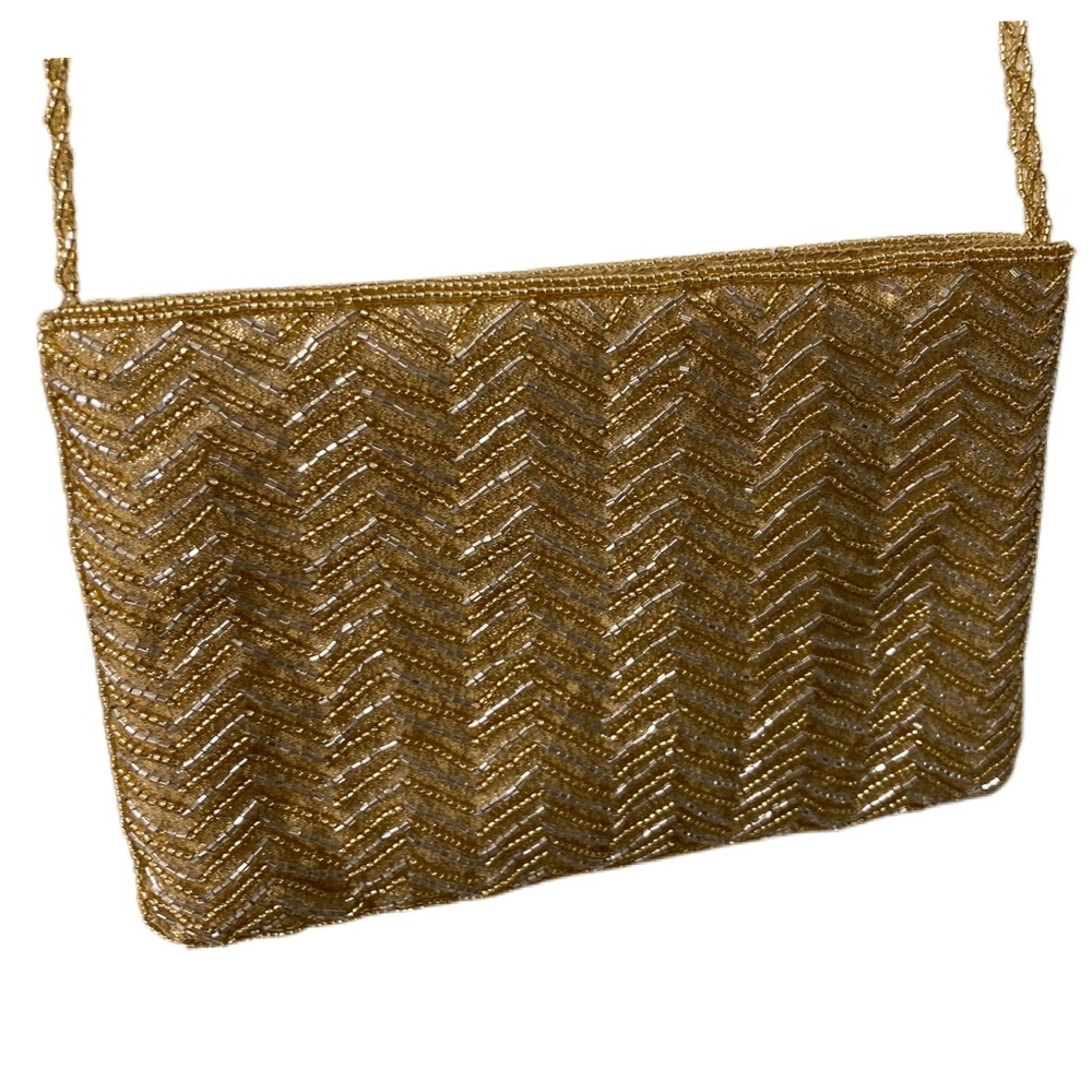 ✨ La Regale Gold Beaded Evening Purse ✨